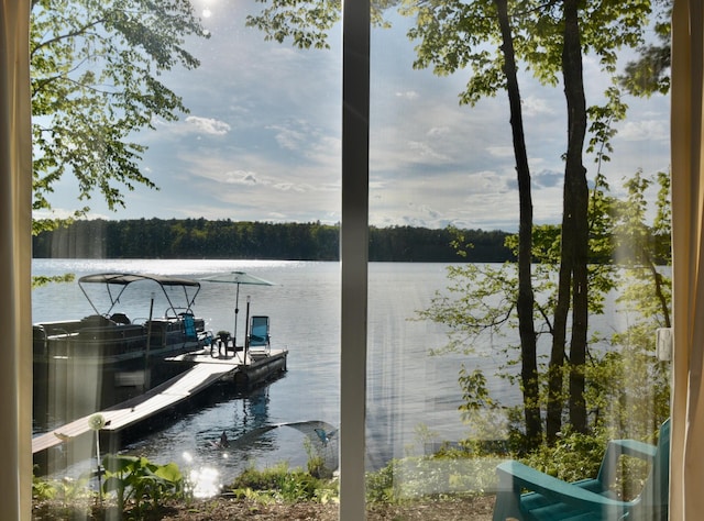 12B Trues Point Rd, New Gloucester, ME 04260 - dock area featuring a water view