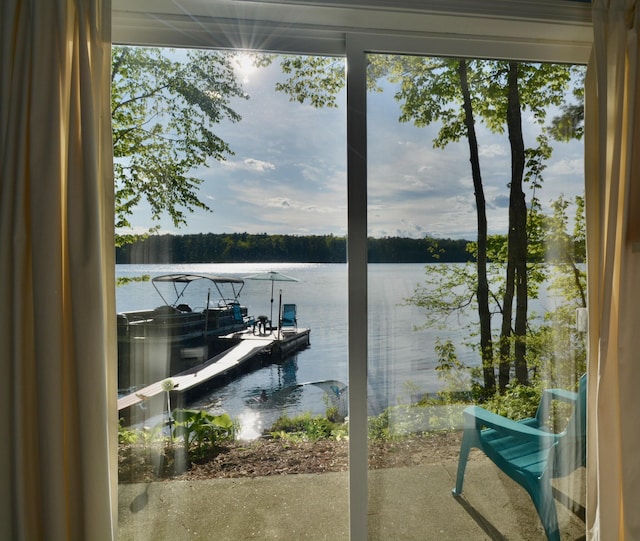 12B Trues Point Rd, New Gloucester, ME 04260 - dock area featuring a water view