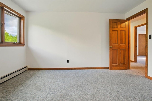 473 Davenport Hill Rd, Jay, ME 04239 - unfurnished room with carpet, a baseboard radiator, and baseboards