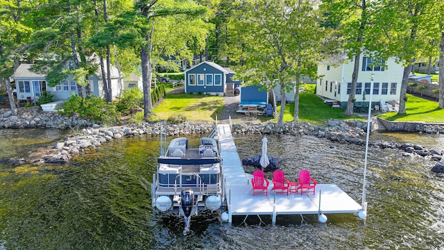 1491 Richville Rd, Standish, ME 04084 - dock with a yard and a water view
