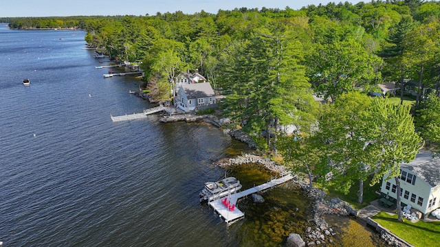 1491 Richville Rd, Standish, ME 04084 - drone / aerial view of a large body of water and a heavily wooded area