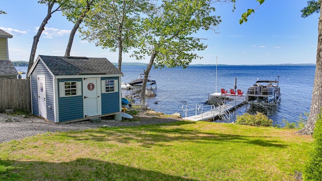 1491 Richville Rd, Standish, ME 04084 - dock with a water view and a yard