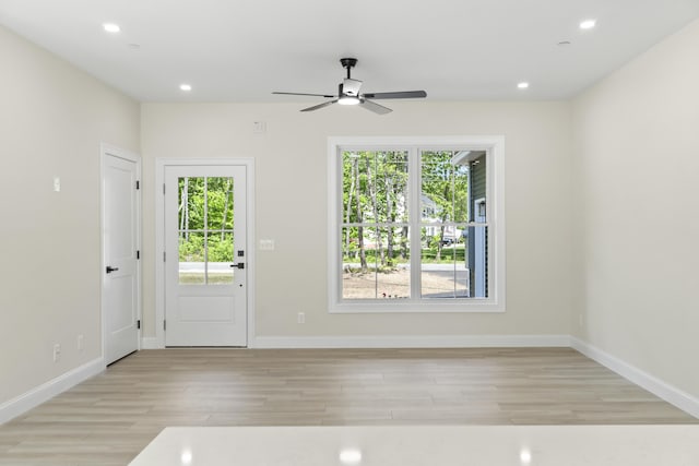 25 Sarah Vaughn Rd, Hollis, ME 04042 - foyer with healthy amount of natural light, ceiling fan, baseboards, and recessed lighting
