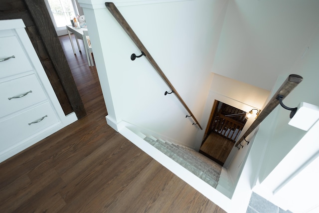 205 Beach St, Saco, ME 04072 - staircase featuring wood finished floors