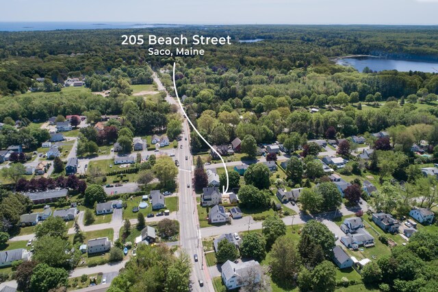 205 Beach St, Saco, ME 04072 - bird's eye view of a heavily wooded area and a nearby body of water
