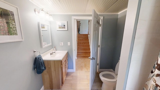 34 Sandy Acres Dr, Sullivan, ME 04664 - full bathroom featuring vanity, tile patterned floors, and curtained shower