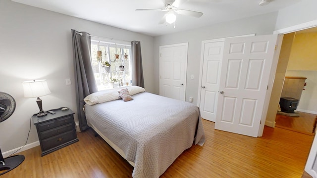 34 Sandy Acres Dr, Sullivan, ME 04664 - bedroom featuring light wood-type flooring and a ceiling fan