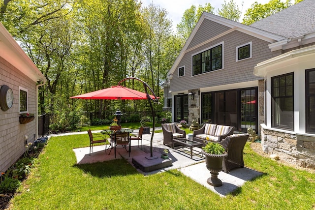 38 Darcy Rd, York, ME 03909 - view of yard featuring a patio and outdoor lounge area