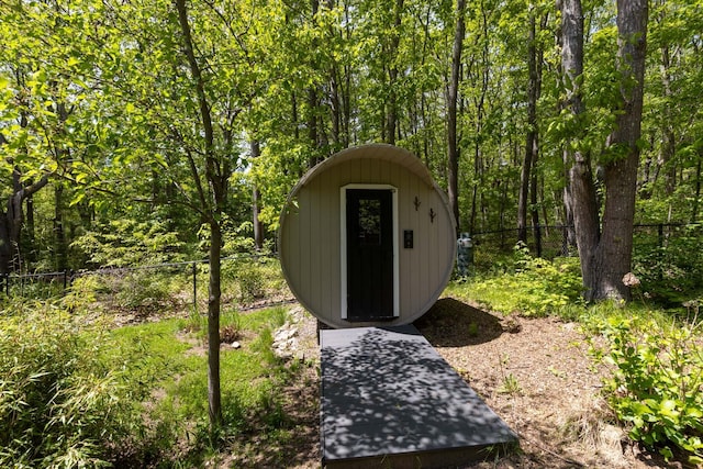 38 Darcy Rd, York, ME 03909 - view of shed featuring a forest view