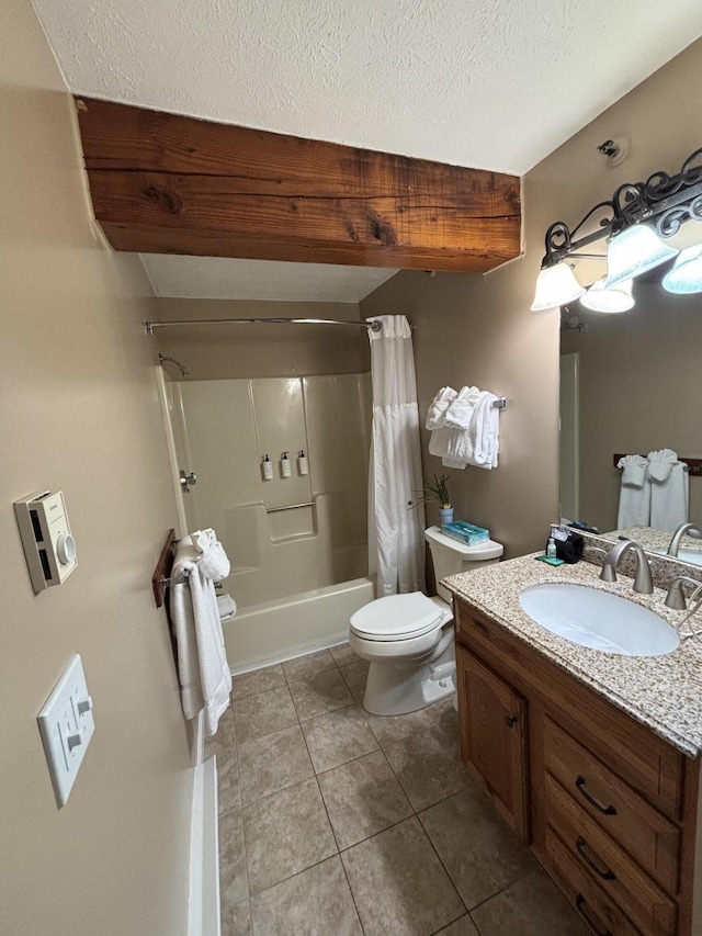 1351 Post Rd Unit 49, Wells, ME 04090 - bathroom featuring toilet, vanity, shower / tub combo, and tile patterned flooring