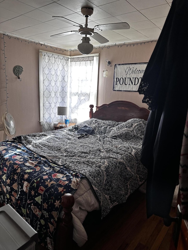 33 Washington St, Caribou, ME 04736 - bedroom featuring wood finished floors and ceiling fan