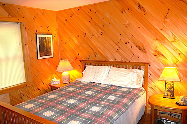 20 Blue Jay Dr, Embden, ME 04958 - bedroom featuring wooden walls