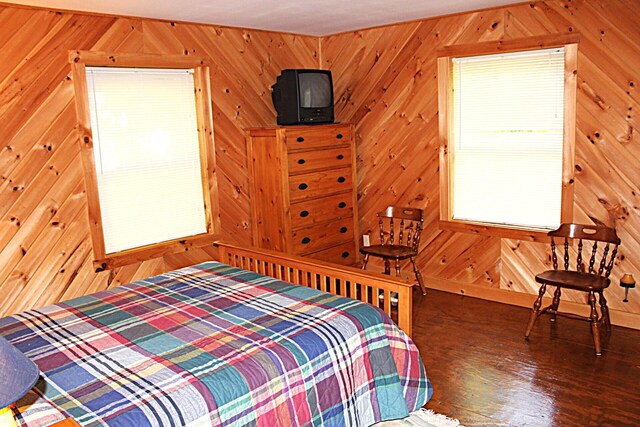 20 Blue Jay Dr, Embden, ME 04958 - bedroom with wood finished floors and wooden walls