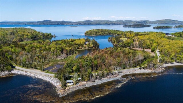 459 Main Rd, Islesboro, ME 04848 - bird's eye view of a water and mountain view