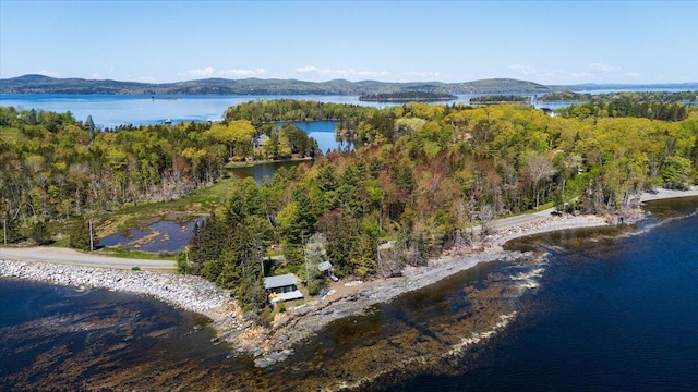 459 Main Rd, Islesboro, ME 04848 - aerial view of property and surrounding area with a water and mountain view