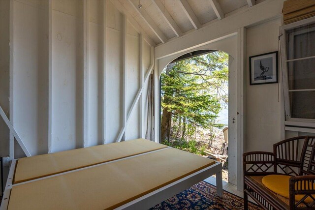 459 Main Rd, Islesboro, ME 04848 - doorway with vaulted ceiling