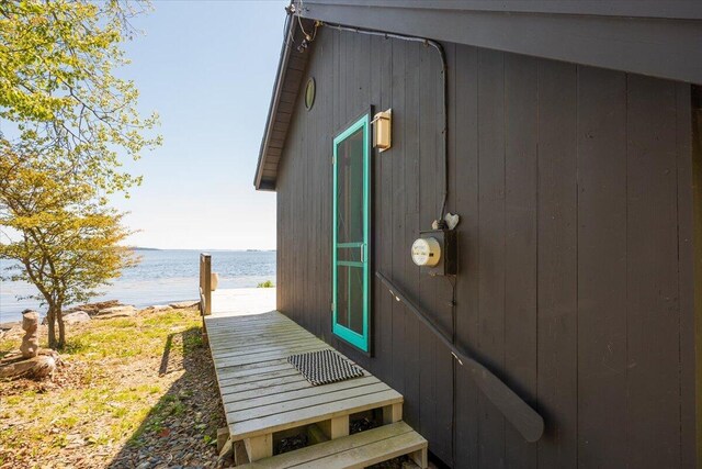 459 Main Rd, Islesboro, ME 04848 - view of exterior entry with view of water and beach