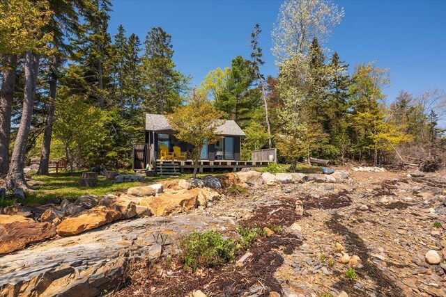 459 Main Rd, Islesboro, ME 04848 - rear view of property featuring a wooden deck