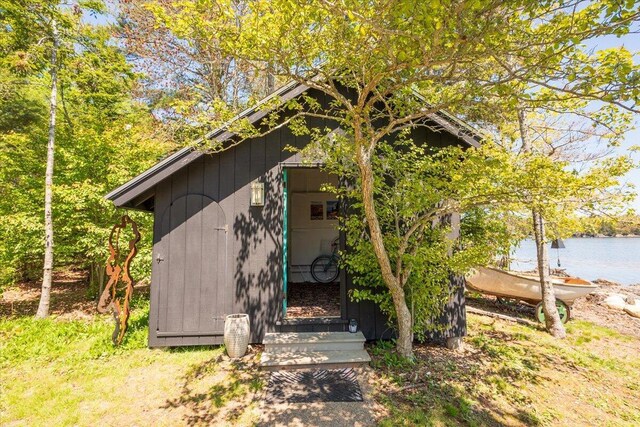 459 Main Rd, Islesboro, ME 04848 - view of shed with a water view
