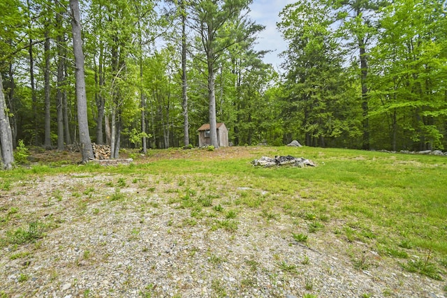 398 Hopper Rd, Acton, ME 04001 - view of yard featuring a wooded view