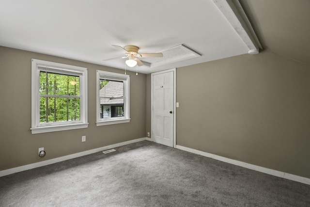 398 Hopper Rd, Acton, ME 04001 - empty room featuring a ceiling fan, carpet flooring, and baseboards