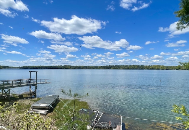 51 Rock Haven Dr, West Bath, ME 04530 - water view featuring a boat dock