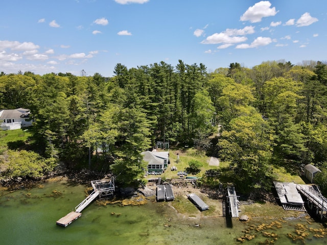 51 Rock Haven Dr, West Bath, ME 04530 - bird's eye view of a nearby body of water and a forest