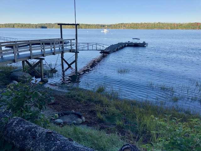 51 Rock Haven Dr, West Bath, ME 04530 - dock featuring a water view and a wooded view