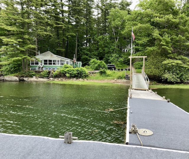 51 Rock Haven Dr, West Bath, ME 04530 - dock with a water view and a wooded view