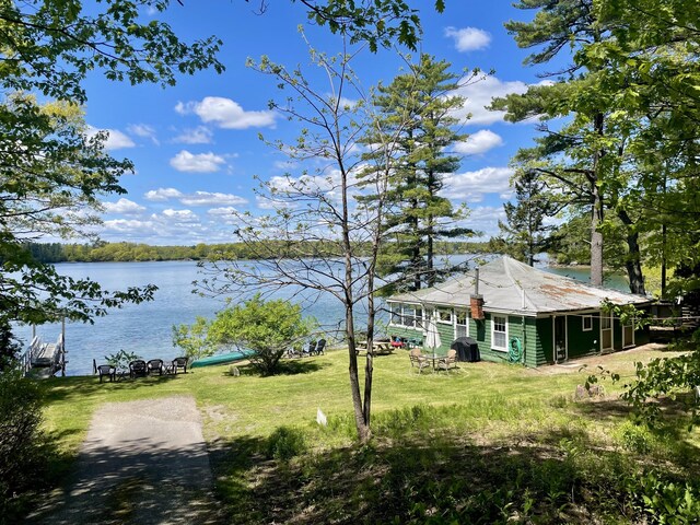 51 Rock Haven Dr, West Bath, ME 04530 - view of green lawn featuring a water view