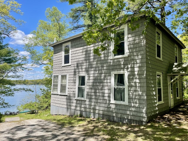 51 Rock Haven Dr, West Bath, ME 04530 - view of home's exterior featuring a water view