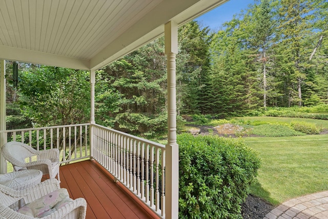 61 Crestview Ln, Brunswick, ME 04011 - wooden deck with a yard