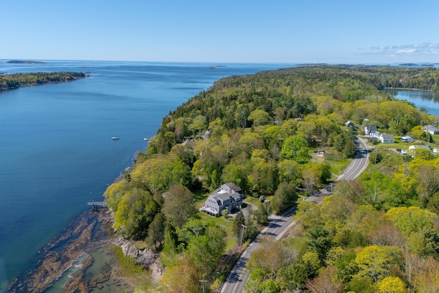1241 Harpswell Islands Rd, Harpswell, ME 04079 - aerial view of property and surrounding area with a heavily wooded area and a large body of water