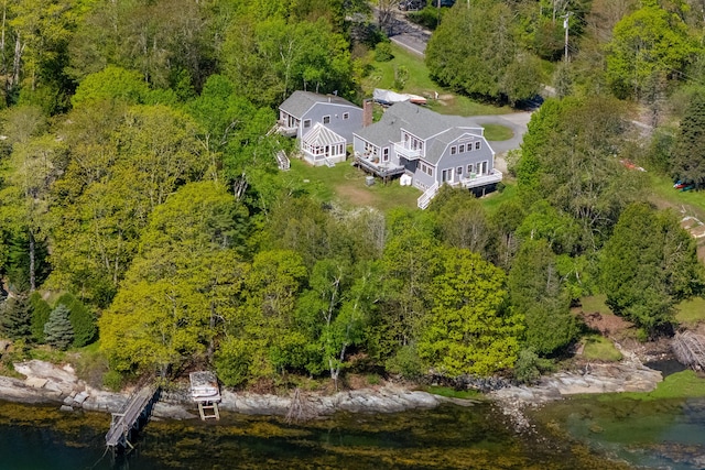 1241 Harpswell Islands Rd, Harpswell, ME 04079 - view from above of property with a heavily wooded area