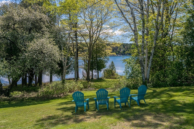1241 Harpswell Islands Rd, Harpswell, ME 04079 - view of grassy yard with a water view