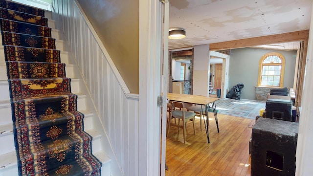 99 Kenduskeag Ave, Bangor, ME 04401 - stairs with hardwood / wood-style flooring