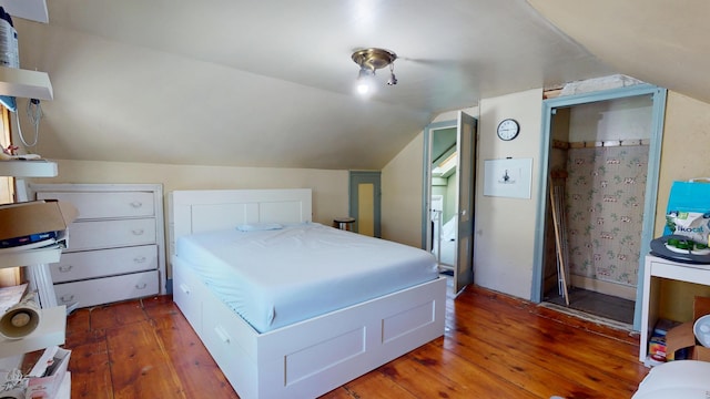 99 Kenduskeag Ave, Bangor, ME 04401 - bedroom featuring hardwood / wood-style floors and lofted ceiling