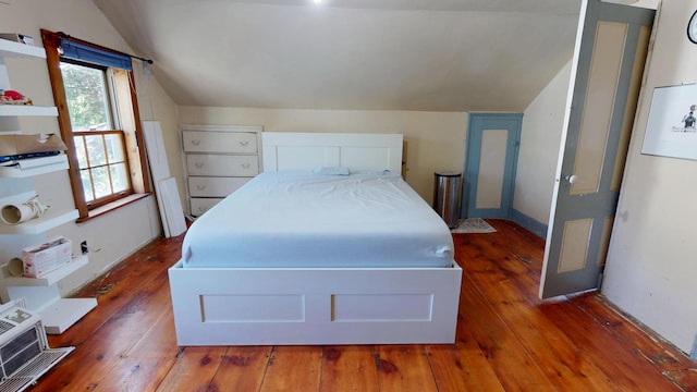 99 Kenduskeag Ave, Bangor, ME 04401 - bedroom with vaulted ceiling and hardwood / wood-style floors