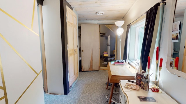 99 Kenduskeag Ave, Bangor, ME 04401 - hall featuring wooden ceiling and light carpet