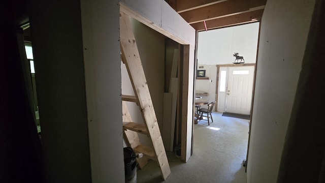 55.4AC Fire Rd, Linneus, ME 04730 - corridor featuring unfinished concrete floors