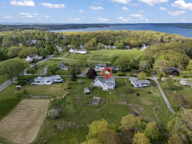 14 Merriconeag Ln, Harpswell, ME 04079 - aerial overview of property's location with a nearby body of water and a heavily wooded area