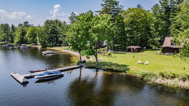 147 Sand Bar Rd, Windham, ME 04062 - water view featuring a floating dock and a tree filled landscape