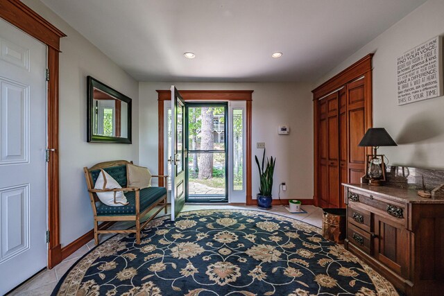 147 Sand Bar Rd, Windham, ME 04062 - foyer featuring light tile patterned flooring and recessed lighting