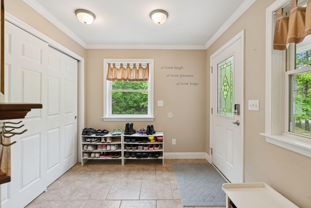 26 Serenity Ln, Topsham, ME 04086 - foyer entrance featuring ornamental molding and baseboards