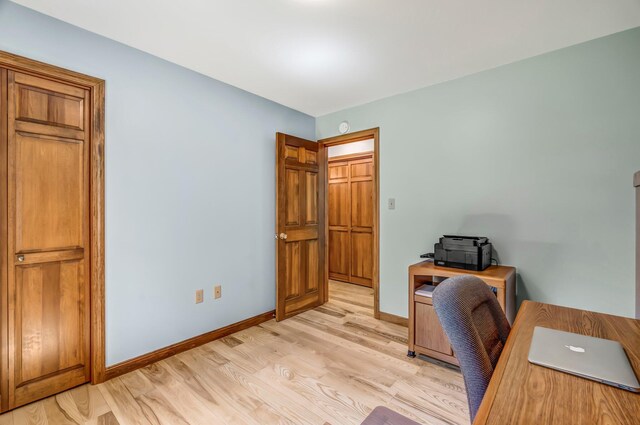 60 Evergreen Dr, Hermon, ME 04401 - home office with light wood-style flooring and baseboards
