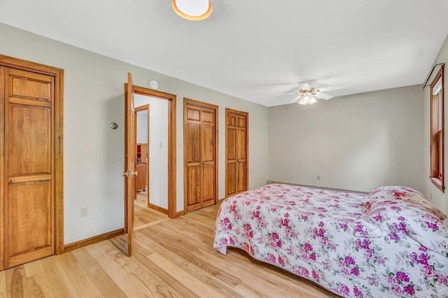 60 Evergreen Dr, Hermon, ME 04401 - bedroom featuring light wood-style floors and ceiling fan