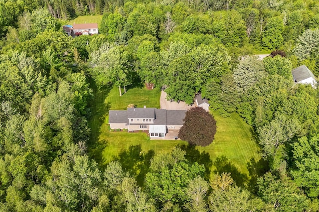 60 Evergreen Dr, Hermon, ME 04401 - view from above of property featuring a heavily wooded area