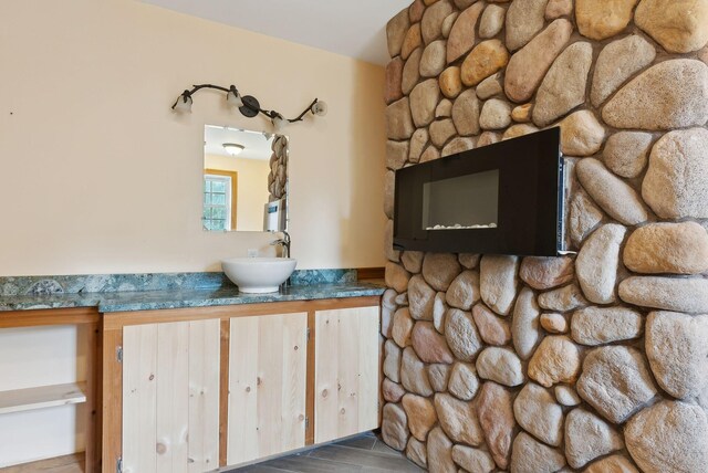 20 Motorcycle Dr, Windham, ME 04062 - bathroom featuring vanity and wood finished floors