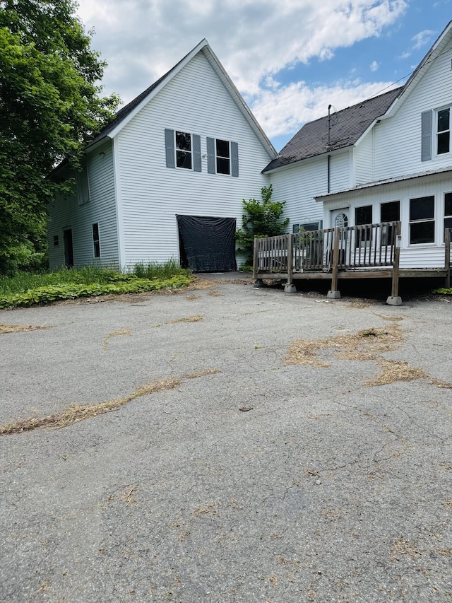 156 Railroad St, Clinton, ME 04927 - view of front of property with a wooden deck