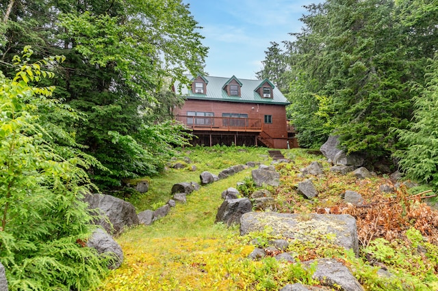 32 Sandy Beach Rd, Danforth, ME 04424 - view of yard featuring a wooden deck